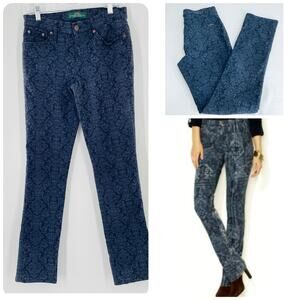 Ralph Lauren Jeans Co  Blue Paisley Textured Modern Straight Jeans 4